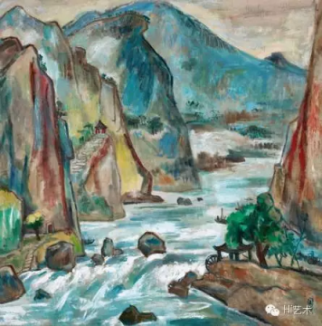 ​关良 《石门》135.5×134cm 油画 1980 在2011年嘉德春拍中以2300万元成交