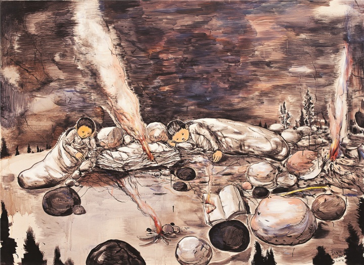 《睡袋》147x200cm 布面丙烯 2015
《睡袋》147x200cm 布面丙烯 2015