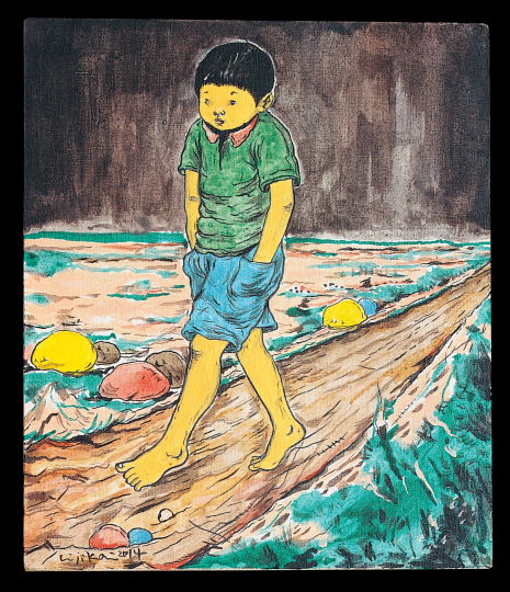 《徒步》 35×30cm 布面丙烯 2015
《徒步》 35×30cm 布面丙烯 2015