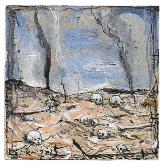 《荒原》25.5×25.5cm 布面丙烯 2015
《荒原》25.5×25.5cm 布面丙烯 2015