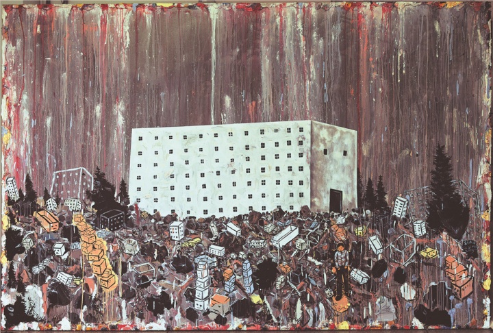 《大楼》 200×300cm 布面丙烯 2015
《大楼》 200×300cm 布面丙烯 2015