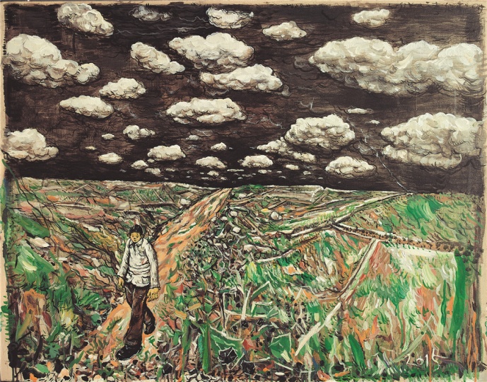 《路》 80×100cm 布面丙烯 2015.
《路》 80×100cm 布面丙烯 2015.