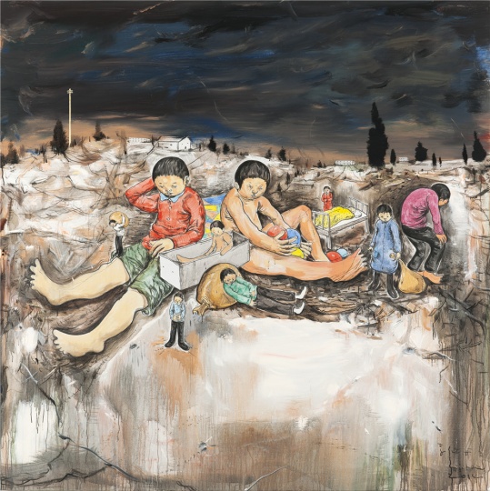 《拾荒者》200×200cm.布面丙烯 2015 《拾荒者》200×200cm.布面丙烯 2015