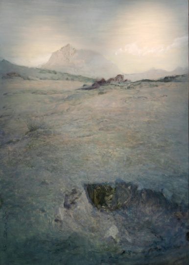 二楼大宴会厅迎宾区何多苓油画《通往香格里拉之路》(部分画面)
二楼大宴会厅迎宾区何多苓油画《通往香格里拉之路》(部分画面)