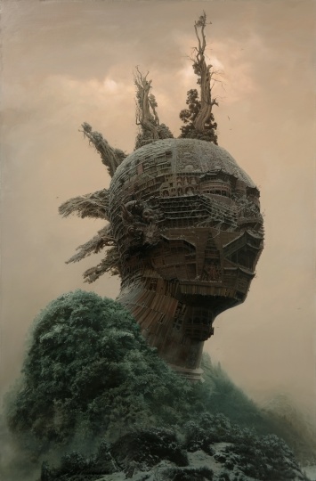 《朋克寺》 200 × 130 cm 布面油画 2014
《朋克寺》 200 × 130 cm 布面油画 2014