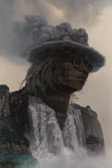 《通天寺》 210 × 140 cm 布面油画 2015 《通天寺》 210 × 140 cm 布面油画 2015