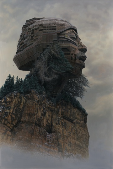 《望川楼》 210 × 140 cm 布面油画 2015
《望川楼》 210 × 140 cm 布面油画 2015