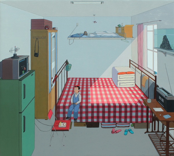 《小时候》 90×100cm 布面丙烯 2015
《小时候》 90×100cm 布面丙烯 2015