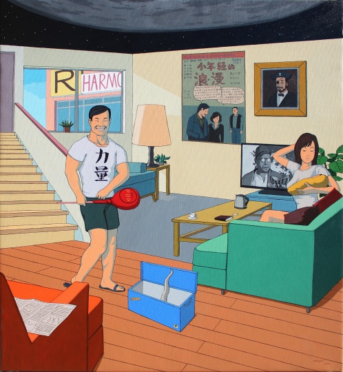 《是什么使你们的家庭如此别致》 65×60cm 布面丙烯 2015
《是什么使你们的家庭如此别致》 65×60cm 布面丙烯 2015
