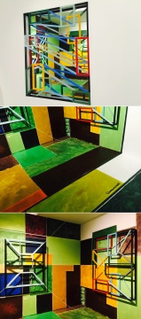 梁曼琪2016年新作三维绘画空间装置《重叠色域》
