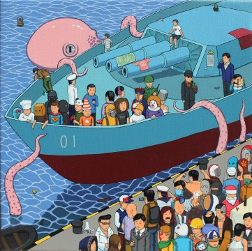 崔君 《远航》 50×50cm 布面丙烯 2014
崔君 《远航》 50×50cm 布面丙烯 2014