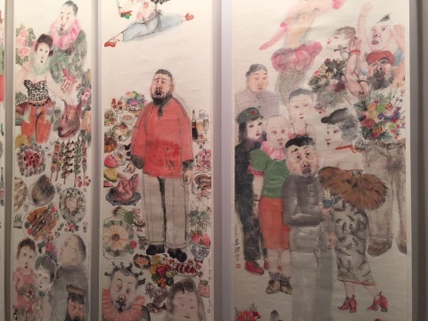 李津 《盛宴(五张一组)》局部 215×52.5cm×5 设色纸本 2007 估价:150 - 200万港元 当代水墨艺术“墨源新思” 李津 《盛宴(五张一组)》局部 215×52.5cm×5 设色纸本 2007 估价:150 - 200万港元 当代水墨艺术“墨源新思”