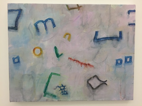 现场的另一批小尺幅作品,与大画风格迥异
现场的另一批小尺幅作品,与大画风格迥异