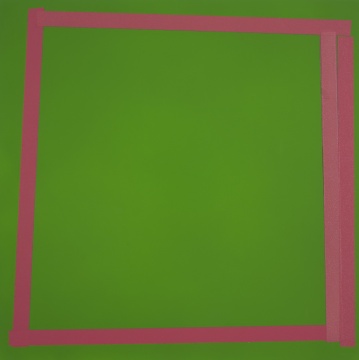 苏艺  《PH-线框-粉红-叠层》 70×70cm 木板综合材料 2013

