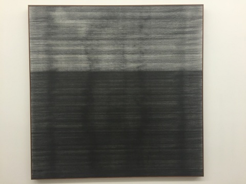 《行走的墨线201501-1》 200×200cm 纸本、墨斗线 2015 《行走的墨线201501-1》 200×200cm 纸本、墨斗线 2015