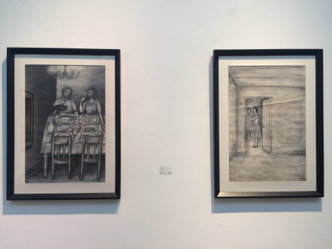 Jose Lepaspi 《无题1(双人)》、《无题1(单人)》 91X61cmX2 炭笔绘画 2008 Jose Lepaspi 《无题1(双人)》、《无题1(单人)》 91X61cmX2 炭笔绘画 2008