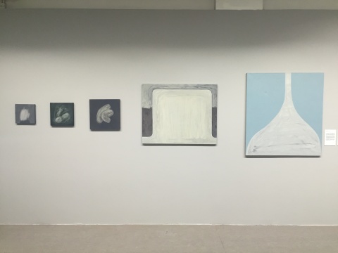 ​王洋油画作品：《雨人》、《三颗卵》、《袜子》、《白墙》、《用白色浇灌》