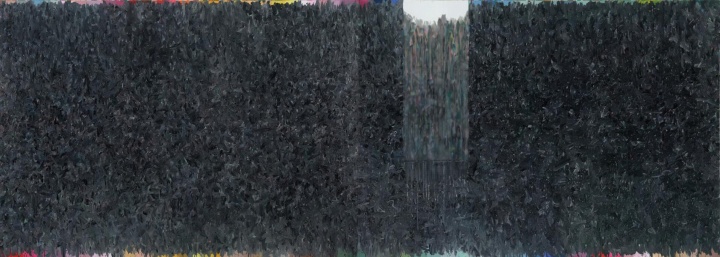 《灰色的黑色的象征的2016-1》 200x560cm 布面油画 2016
《灰色的黑色的象征的2016-1》 200x560cm 布面油画 2016