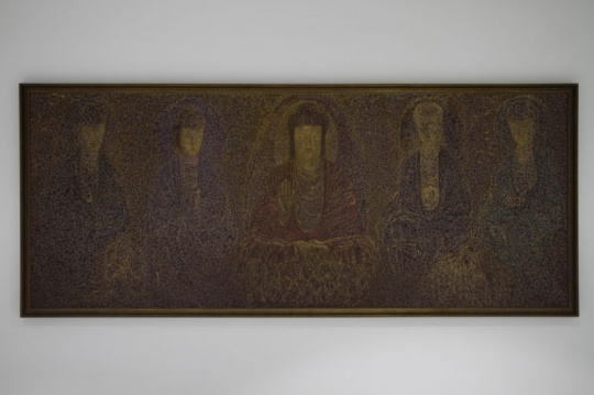 《一佛四菩萨》 1.6×4m 布面丙烯 2010 《一佛四菩萨》 1.6×4m 布面丙烯 2010