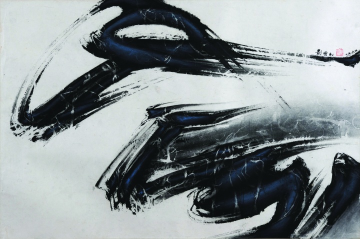 《风扫过》 58.5×87.5cm 水墨纸本 1963
《风扫过》 58.5×87.5cm 水墨纸本 1963
