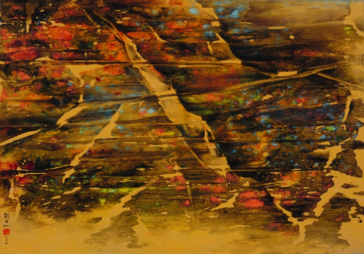 《黄土地的春天》 70×100.2cm 水墨纸本 2015
《黄土地的春天》 70×100.2cm 水墨纸本 2015