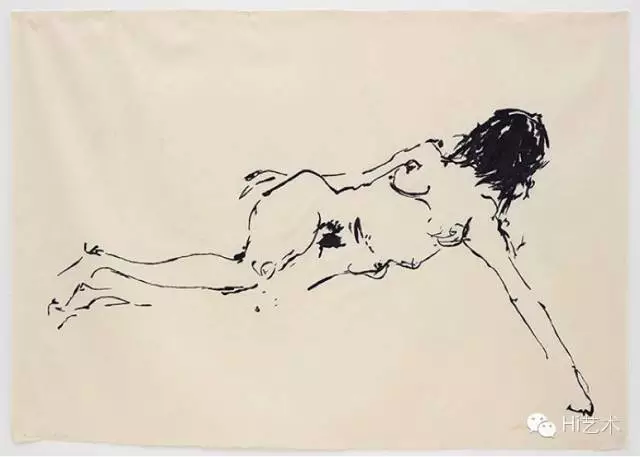 TRACEY EMIN 《Feeling Sexyand Beautiful》， 2015embroidered calico54.92 x 77.56inches (fabric)139.5 x 197 cm
