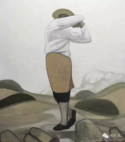 刘晓辉《高原练习场》2014-2016 180x160cm 布面油画
