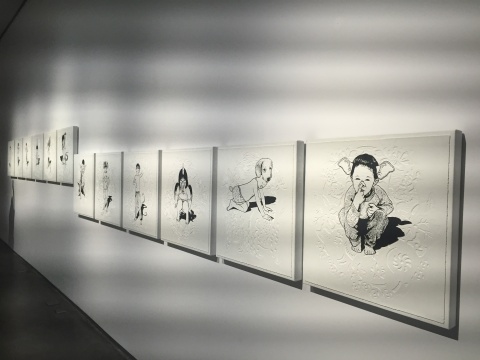 台湾艺术家周珠旺丙烯作品《12生肖》
