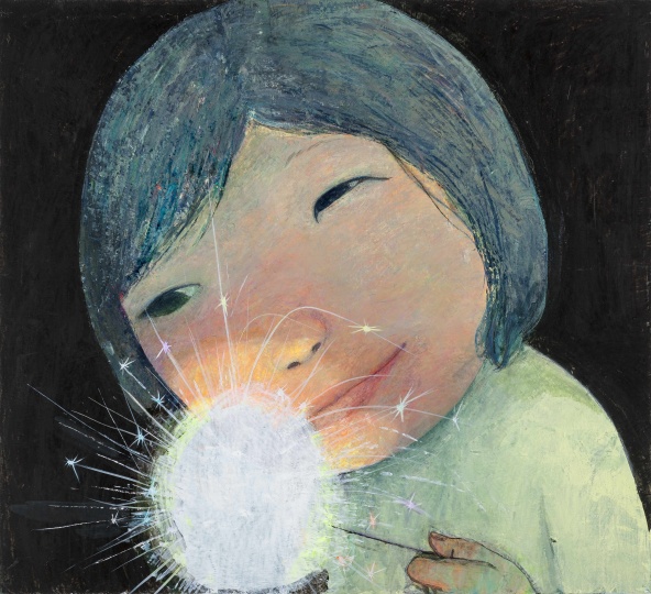 忻洛汀《烟花3》100×110cm 布面丙烯 2016
忻洛汀《烟花3》100×110cm 布面丙烯 2016