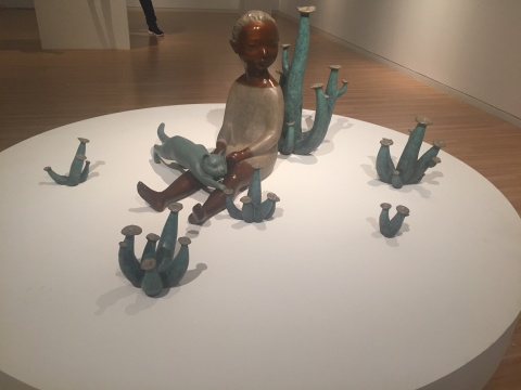 李伟&刘知音 《夏花》 67×25×61cm(人物尺寸) 铸铜化学着色 2016
李伟&刘知音 《夏花》 67×25×61cm(人物尺寸) 铸铜化学着色 2016