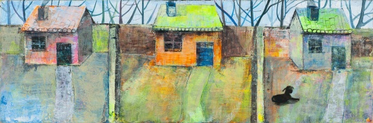 忻洛汀 《三间房》 25×74cm 布面丙烯 2014 忻洛汀 《三间房》 25×74cm 布面丙烯 2014