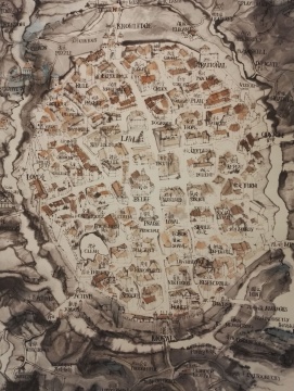 邱志杰 《诗人们甚至被柏拉图赶出了理想国》(局部)245x126 cm 水墨 2015
邱志杰 《诗人们甚至被柏拉图赶出了理想国》(局部)245x126 cm 水墨 2015