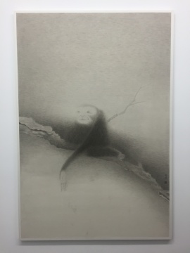 《树上的猴子-乙未一》 133×89cm 宣纸水墨 2015
