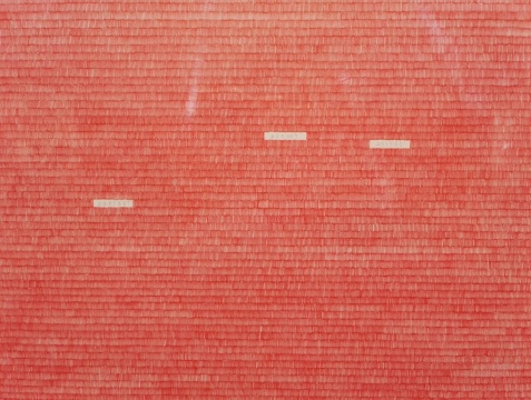 《5533835’》局部,画面中白色的部分为艺术家书写过程中的停顿之处,用铅笔在白色部分书写上当时和之前累加的数字之和。 《5533835’》局部,画面中白色的部分为艺术家书写过程中的停顿之处,用铅笔在白色部分书写上当时和之前累加的数字之和。