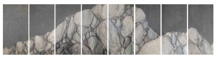 党震 《荒石》 136x540cm 纸本设色 2016
党震 《荒石》 136x540cm 纸本设色 2016