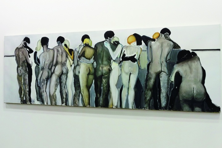 由龙美术馆收藏的作品 Marlene Dumas 《Love your neighbor》 100.3 x 300.4 cm  布面油画 1994
