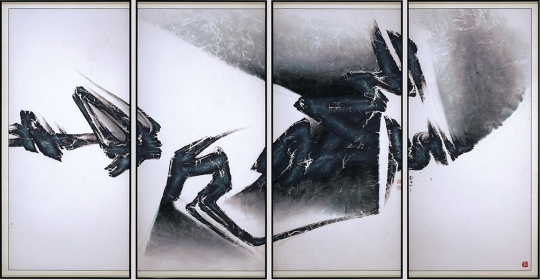 刘国松 &nbsp;《宇宙即我心之四（四联作）》 &nbsp;182×346cm &nbsp;设色纸本 &nbsp;1998 &nbsp;成交价：668万港币 &nbsp;由亚洲艺商竞得
