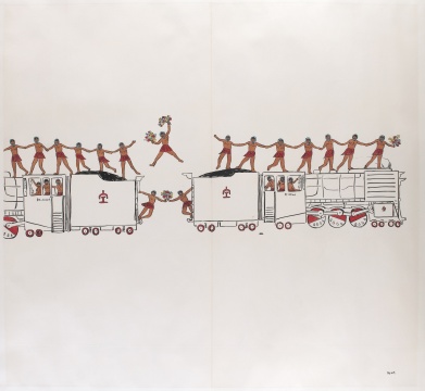 武艺《新马坡组画之三》&nbsp;178.4×192.6cm &nbsp;设色纸本 &nbsp;2004 流拍
