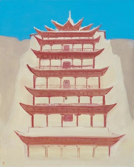 美博 武艺 《莫高窟九层楼》布面油画 50×40 cm 2010
美博 武艺 《莫高窟九层楼》布面油画 50×40 cm 2010