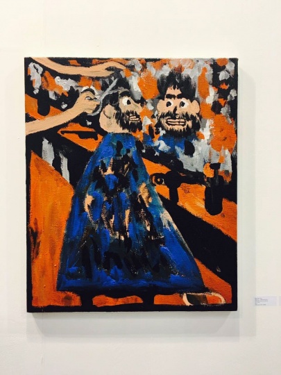 星空间 烟囱《理发店之二》73x61cm 布面丙烯 2015
星空间 烟囱《理发店之二》73x61cm 布面丙烯 2015