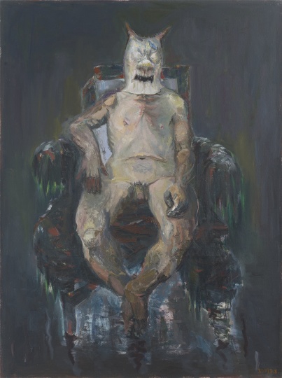 《戴着龙面具的人》 200×150cm 布面油画 2007
《戴着龙面具的人》 200×150cm 布面油画 2007
