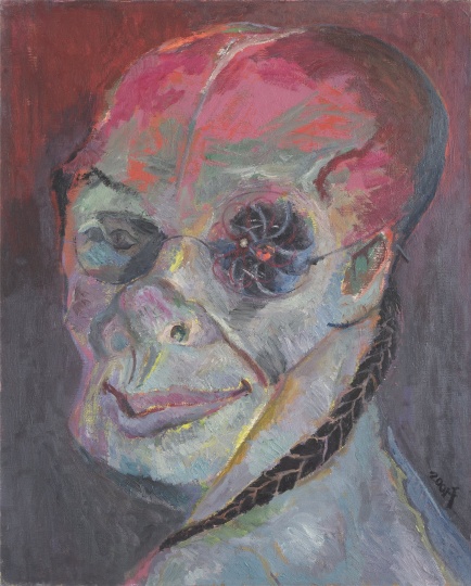 《辫人》 100×80cm 布面油画 2001
《辫人》 100×80cm 布面油画 2001