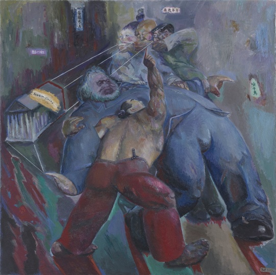 《辫人》 100×80cm 布面油画 2001
《辫人》 100×80cm 布面油画 2001