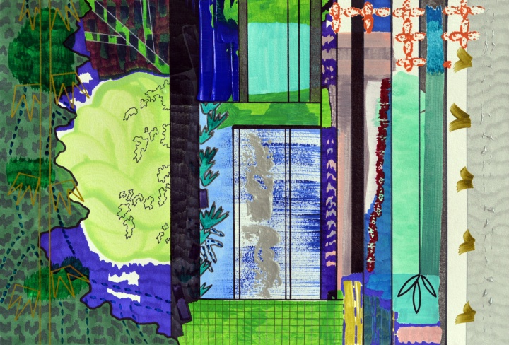 《公园里的喷泉》27×39cm 纸本 2016
《公园里的喷泉》27×39cm 纸本 2016
