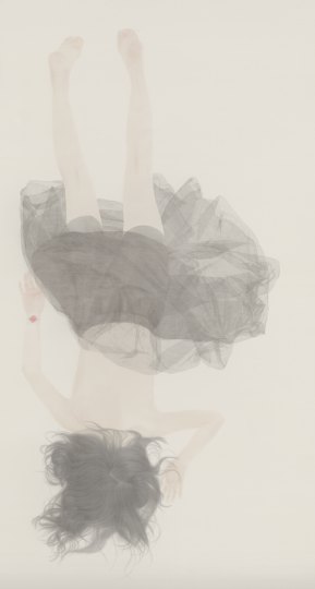 《若轻3》 240 x 130cm 绢本 水色 2016 《若轻3》 240 x 130cm 绢本 水色 2016