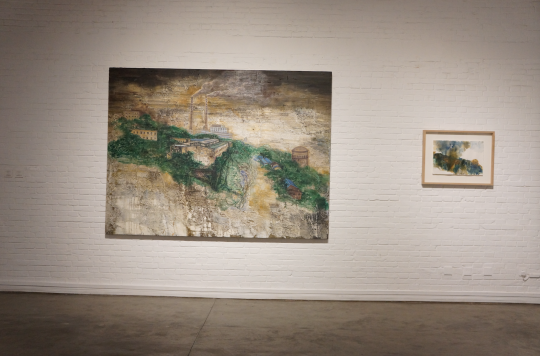 《千里江山》200x250cm 布面油画 2016

作品画面来自于影片中一个场景，是艺术家由影片而引出的一张油画作品。
