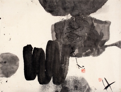 《纸本水墨1号》140x80cm 1985年
《纸本水墨1号》140x80cm 1985年
