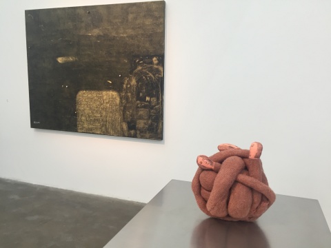 油画《壤》和装置《那时候我还小》
油画《壤》和装置《那时候我还小》