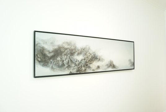 《云府遇叟》 布面丙烯 46×167cm 2016
