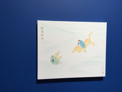 展览现场展出作品《扼虎救父》
